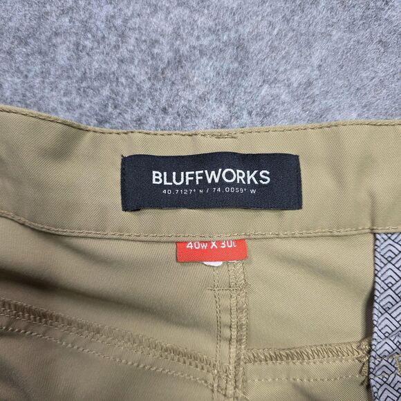 Bluffworks‎ Pants Mens 40x30 Khaki Ascender Slim Fit Travel Chino Performance - Picture 5 of 8